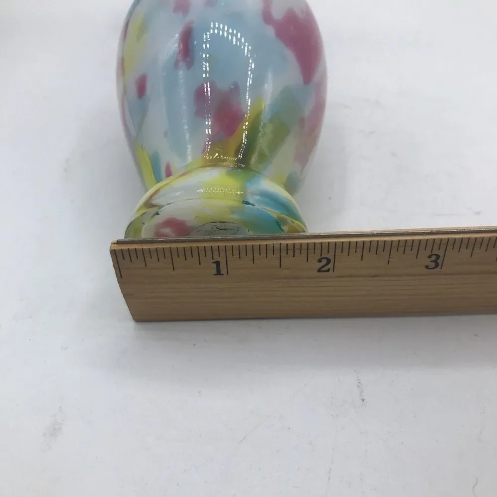Victorian End Of Day Blown Pastel‎ Spatter Splatter Vase 7